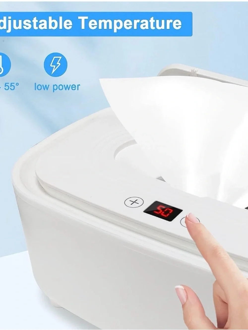 Compact Electric Baby Wipes warmer in white